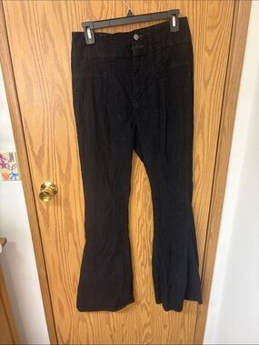 Free People Black Wide Leg Corduroy Pants